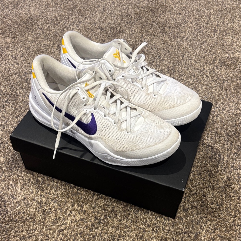 Nike White and Purple Athletic Shoes